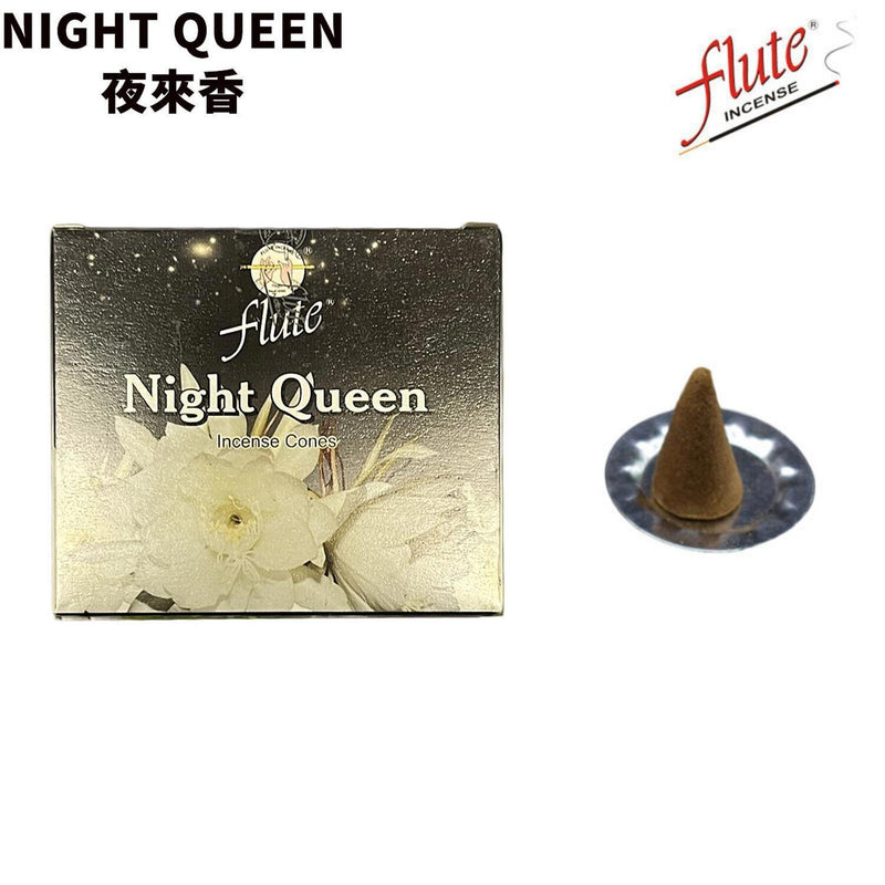 flute Natural Handmade India Incense Cone- Night Queen ? 10 pieces  10 pieces