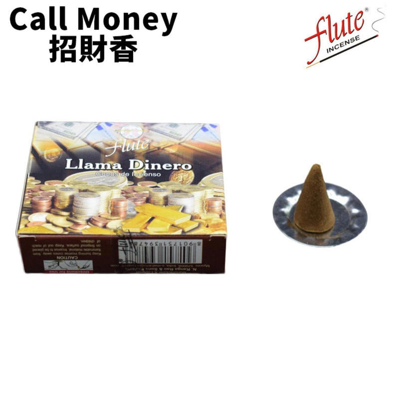 flute Natural Handmade India Incense Cone- CALL MONEY ? 10 pieces  10 pieces