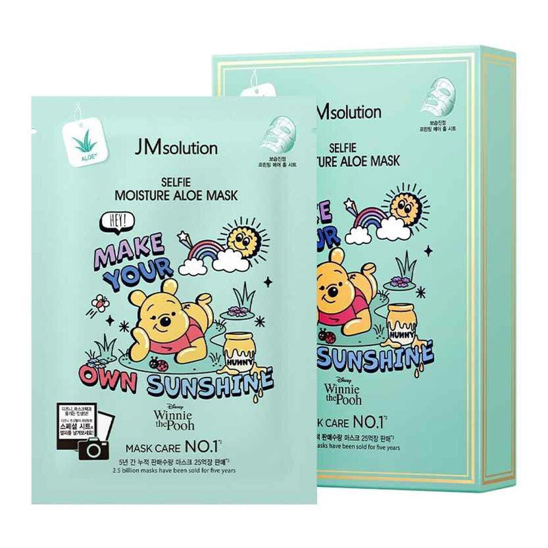 JM Solution Disney SELFIE MOISTURE ALOE MASK (Winnie the Pooh)  10pcs