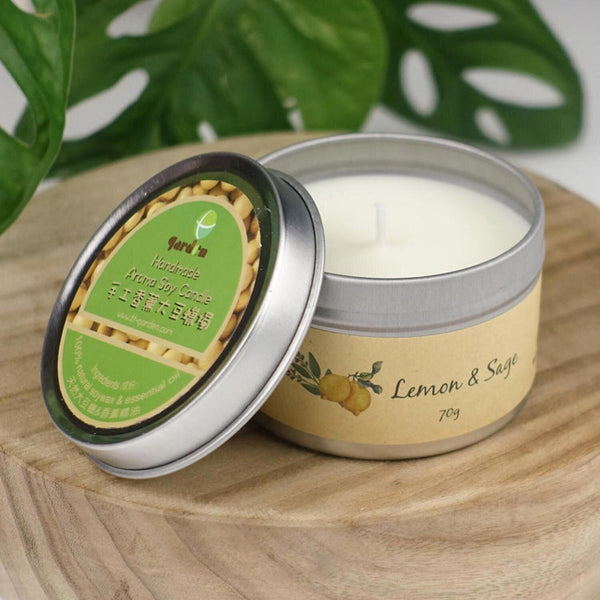 ttgarden Natural Handmade Soy Wax Aroma Candle -  Lemon & Sage  Fixed size