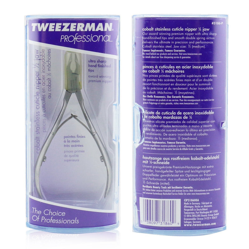 Tweezerman Professional Cobalt Stainless Cuticle Nipper - 1/2 Jaw 