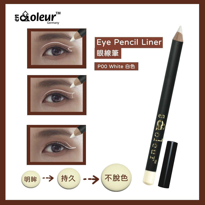 En Coleur Wood Eye Pencil Liner P00 - White (Exp: 12/2026)  White