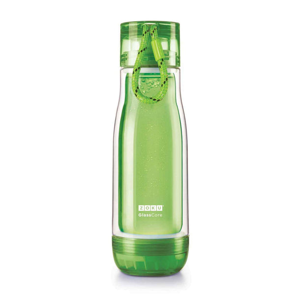 ZOKU Insulated Double-Walled with Suspended Glass Core Bottle 475ml - Green  Fixed Size