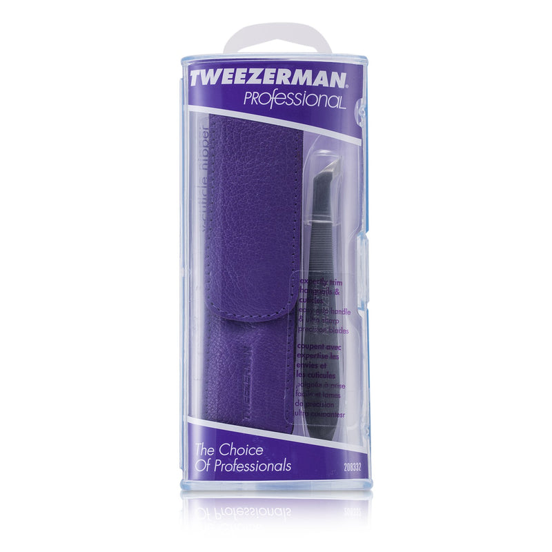 Tweezerman Professional V Cuticle Nipper for Trimming Cuticles & Hangnails - (With Lavender Pouch)