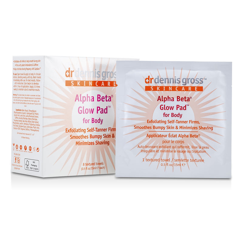 Dr Dennis Gross Alpha Beta Glow Pad for Body  8 Towelettes