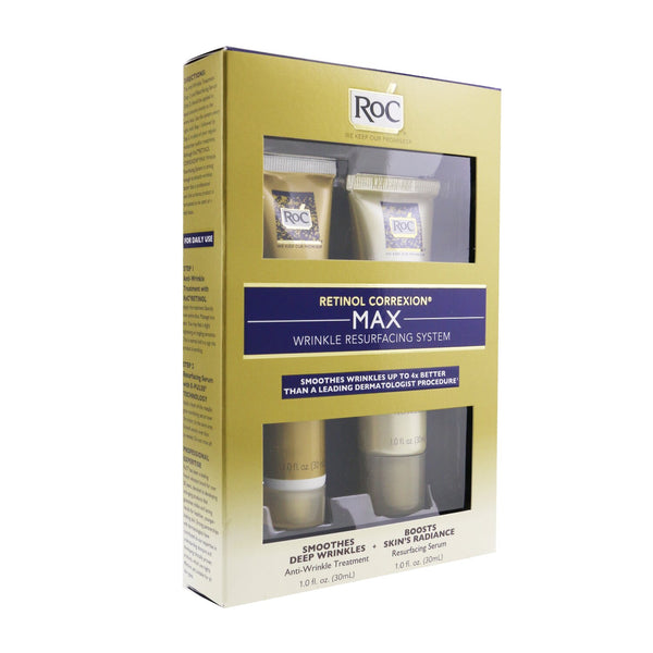 ROC Retinol Correxion Max Wrinkle Resurfacing System: Anti-Wrinkle Treatment 30ml + Resurfacing Serum 30ml 