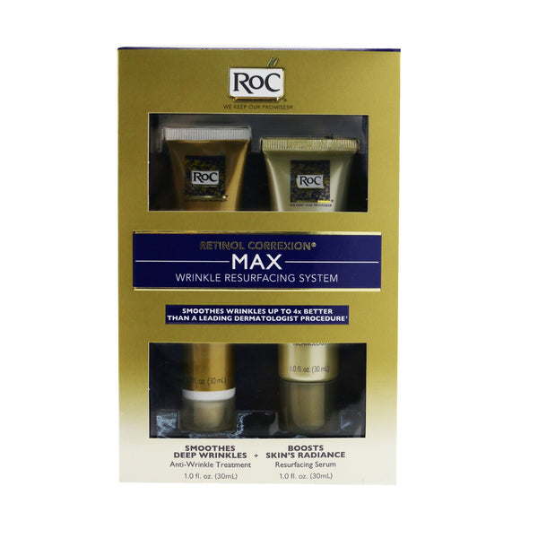 ROC Retinol Correxion Max Wrinkle Resurfacing System: Anti-Wrinkle Treatment 30ml + Resurfacing Serum 30ml 