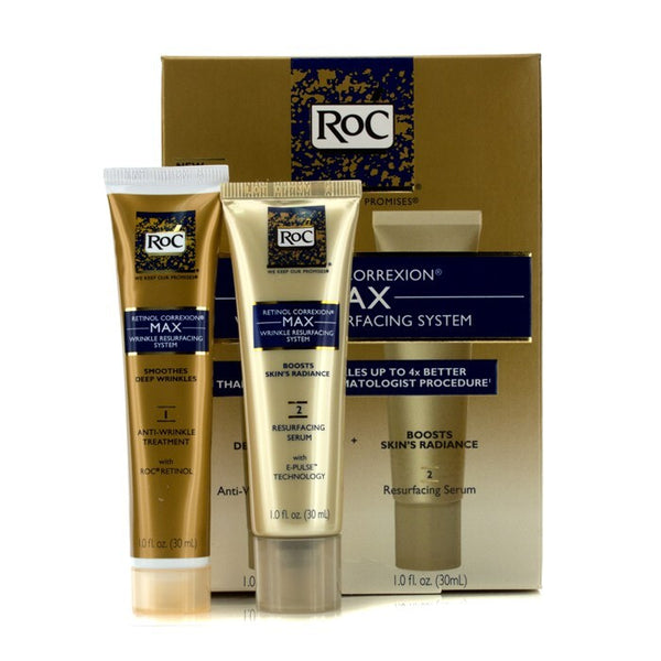 ROC Retinol Correxion Max Wrinkle Resurfacing System: Anti-Wrinkle Treatment + Resurfacing Serum 2pcs 30ml