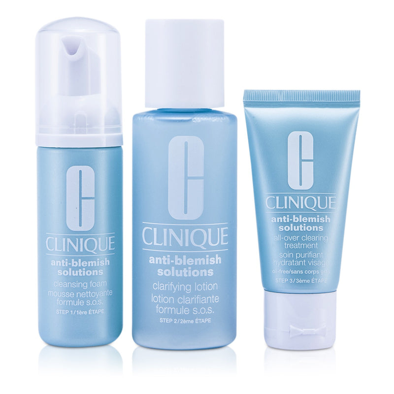 Clinique Anti-Blemish Solutions 3-Step System: Cleansing Foam + Clarifying Lotion + Clearing Treatment 