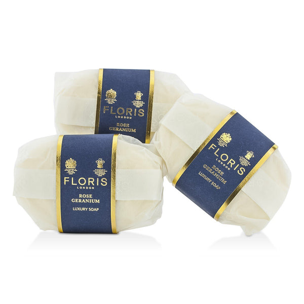 Floris Rose Geranium Luxury Soap  3x100g/3.5oz