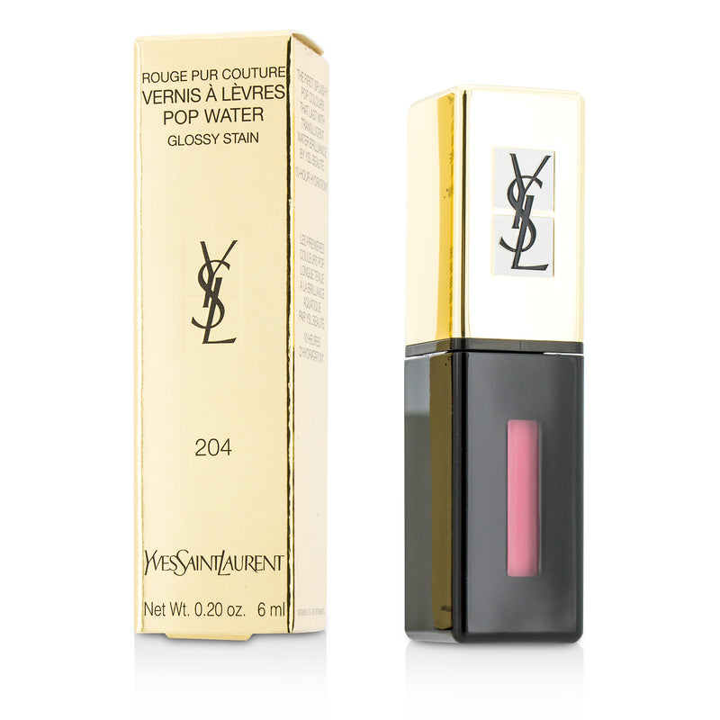 Yves Saint Laurent Rouge Pur Couture Vernis A Levres Pop Water Glossy Stain - #204 Onde Rose 