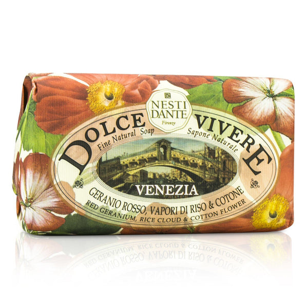 Nesti Dante Dolce Vivere Fine Natural Soap - Venezia - Red Geranium, Rice Cloud & Cotton Flower 