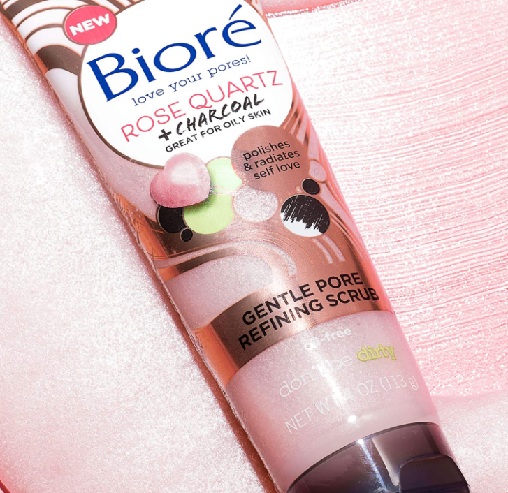 Biore Rose Quartz And Charcoal Pore Refining Scrub 110ml