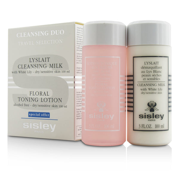 Sisley Cleansing Duo Travel Selection Set: Cleansing Milk w/ White Lily 100ml/3oz + Floral Toning Lotion 100ml/3oz 