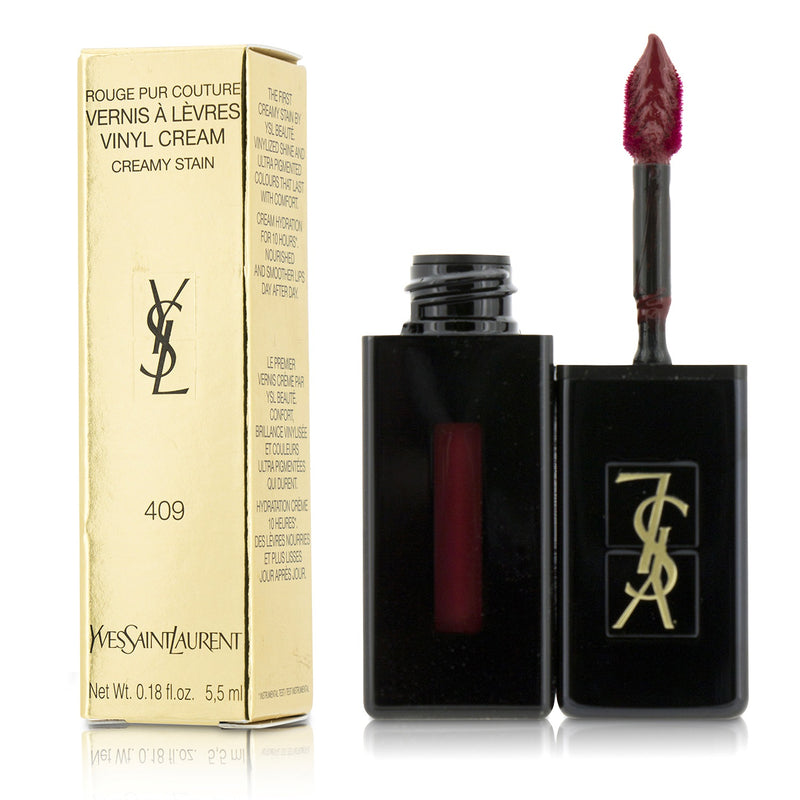 Yves Saint Laurent Rouge Pur Couture Vernis A Levres Vinyl Cream Creamy Stain - # 409 Burgundy Vibes 