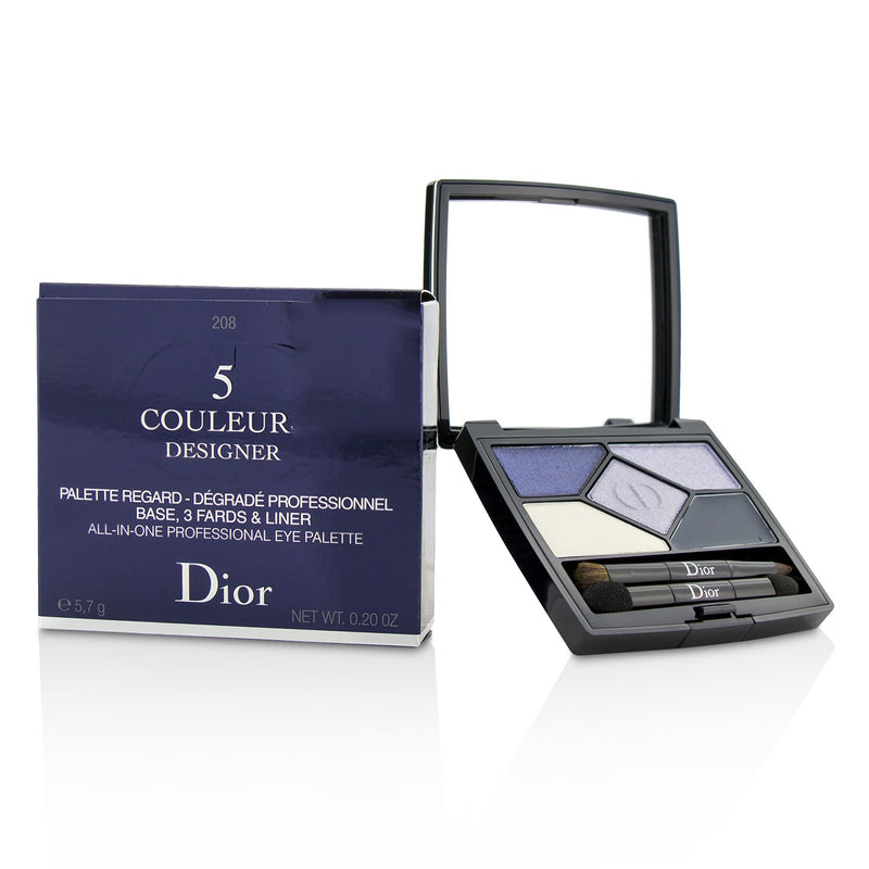 Christian Dior 5 Couleurs Designer All In One Professional Eye Palette - No. 208 Navy Design  5.7g/0.2oz