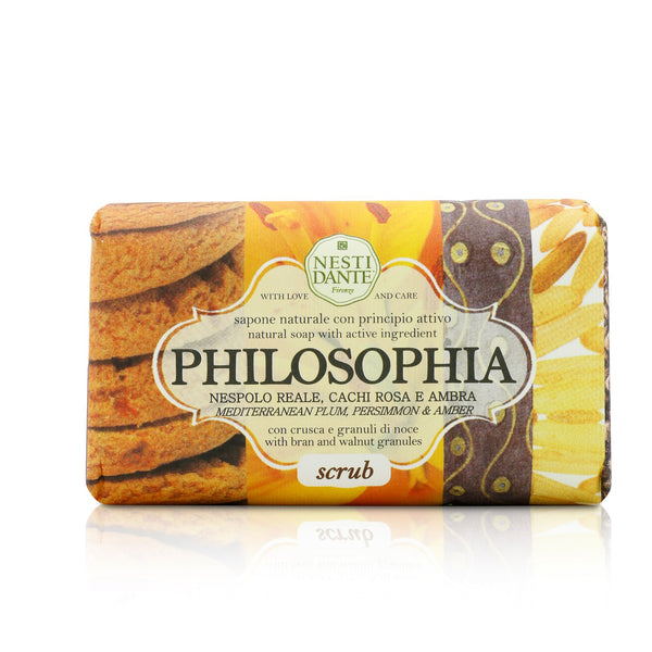 Nesti Dante Philosophia Natural Soap - Scrub - Mediterranean Plum, Persimmon & Amber With Bran & Walnut Granules 