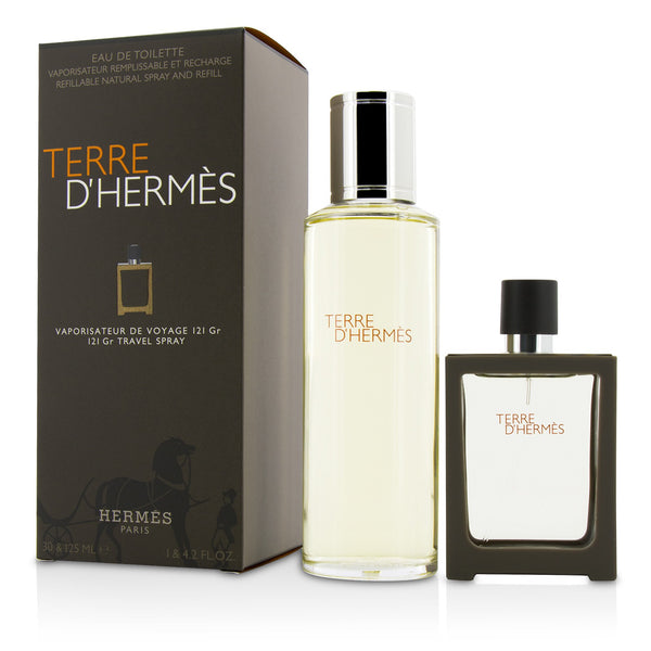 Hermes Terre D'Hermes Eau De Toilette Refillable Spray 30ml/1oz + Refill 125ml/4.2oz  2pcs