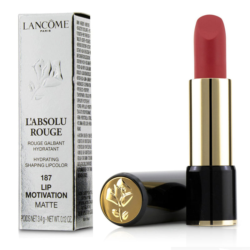 Lancome L' Absolu Rouge Hydrating Shaping Lipcolor - # 187 Lip Motivation (Matte)  3.4g/0.12oz