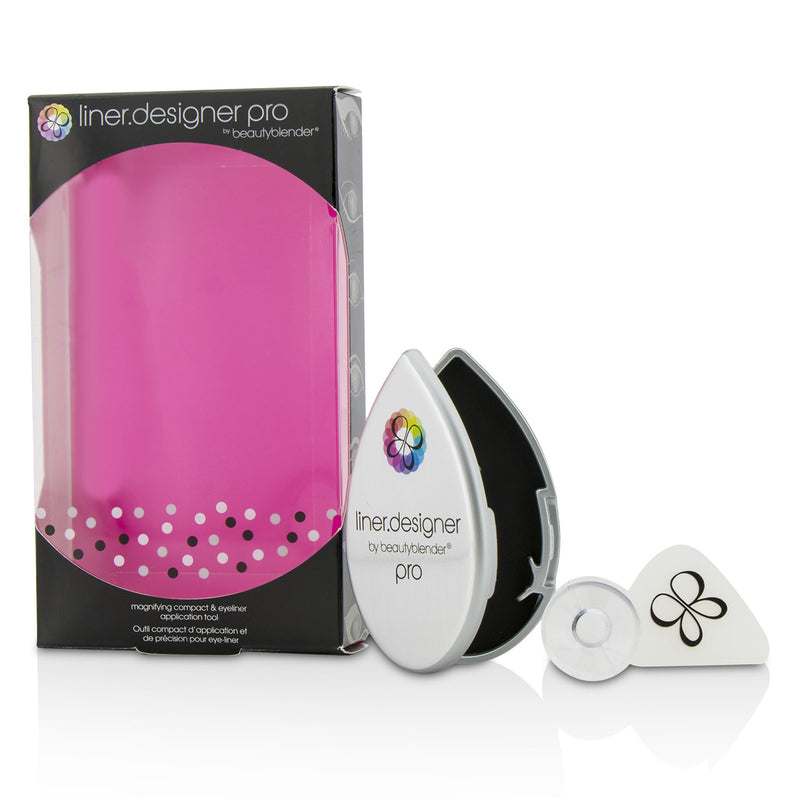 BeautyBlender Liner Designer (1x Eyeliner Application Tool, 1x Magnifying Mirror Compact, 1x Suction Cup) - Pro (White) 