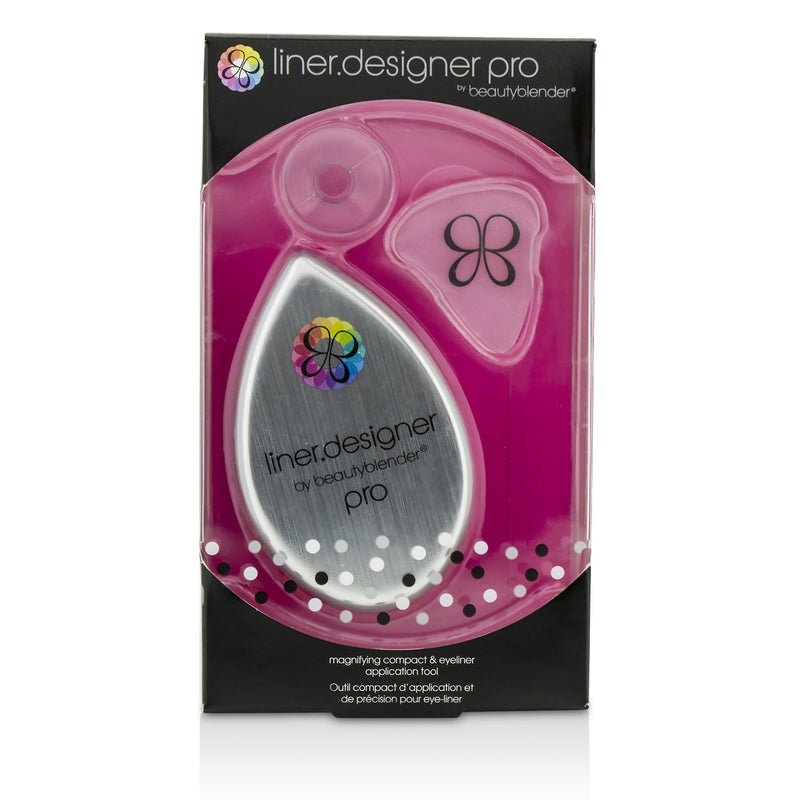 BeautyBlender Liner Designer (1x Eyeliner Application Tool, 1x Magnifying Mirror Compact, 1x Suction Cup) - Pro (White) 