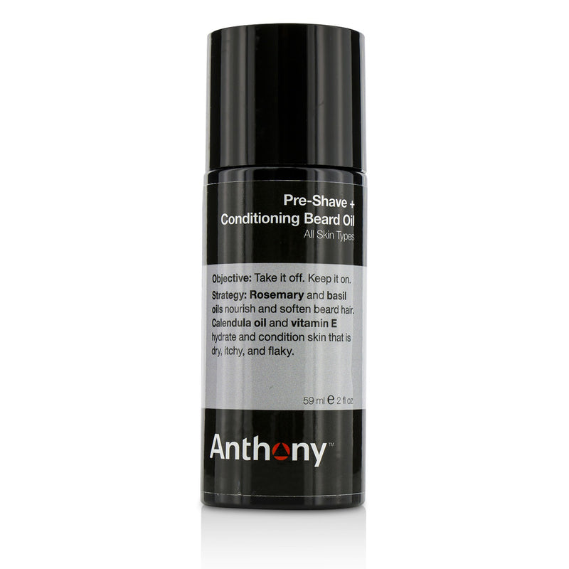 Anthony Logistics For Men Pre-Shave + Conditioning Beard Oil - For All Skin Types 