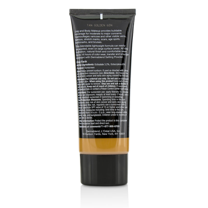 Dermablend Leg and Body Make Up Buildable Liquid Body Foundation Sunscreen Broad Spectrum SPF 25 - #Tan Golden 65N 