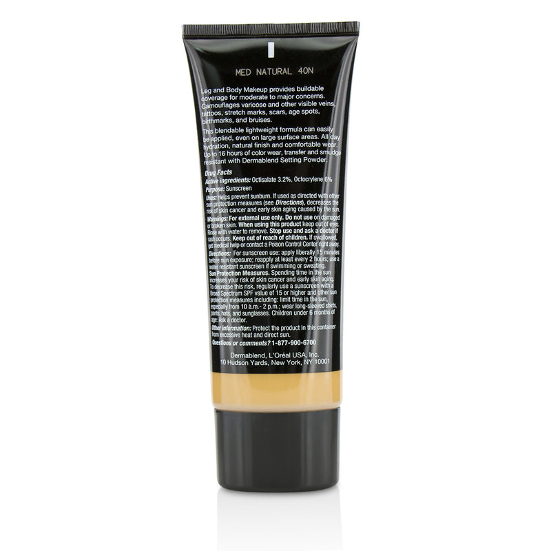 Dermablend Leg and Body Make Up Buildable Liquid Body Foundation Sunscreen Broad Spectrum SPF 25 - #Medium Natural 40N 