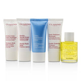 Clarins French Beauty Box: 1x Cleanser 30ml, 1x HydraQuench Cream 30ml, 1x Beauty Flash Balm 30ml, 1x Body Treatment Oil, 1x B/L 