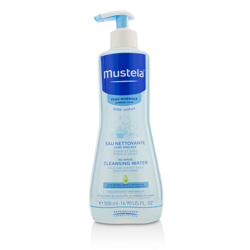 Mustela No Rinse Cleansing Water (Face & Diaper Area) - For Normal Skin  500ml/16.9oz