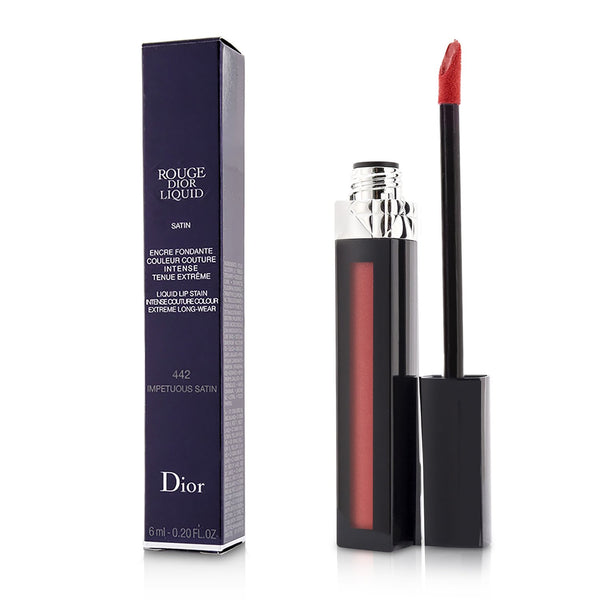 Christian Dior Rouge Dior Liquid Lip Stain - # 442 Impetuous Satin (Pink Vermillion) 