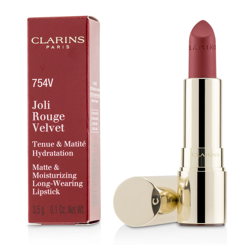Clarins Joli Rouge Velvet (Matte & Moisturizing Long Wearing Lipstick) - # 754V Deep Red 