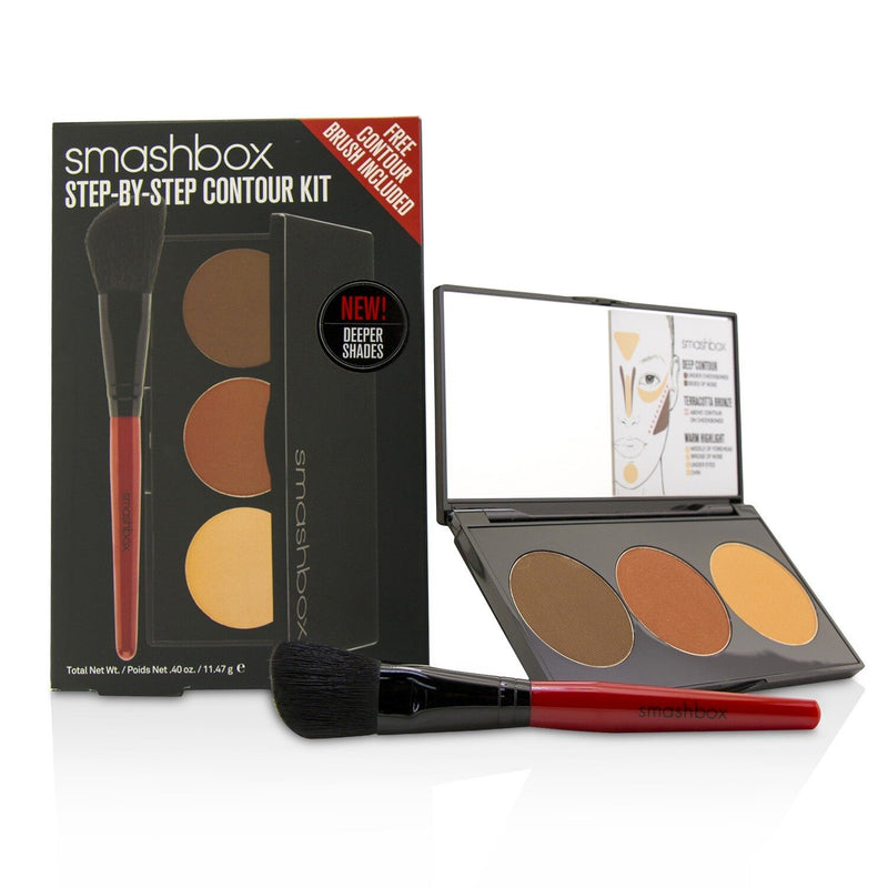 Smashbox Step By Step Contour Kit (1 x Contour Palette + 1 x Contour Brush) -Deep (Medium/Dark) 45996 