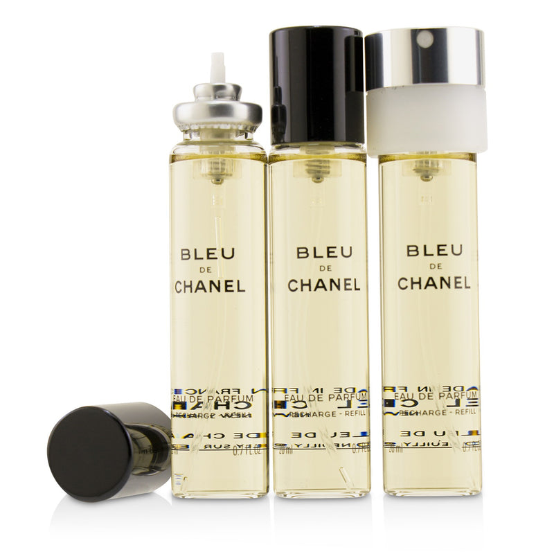 Chanel Bleu De Chanel Eau De Toilette Travel Spray & Two Refills  3x20ml/0.7oz