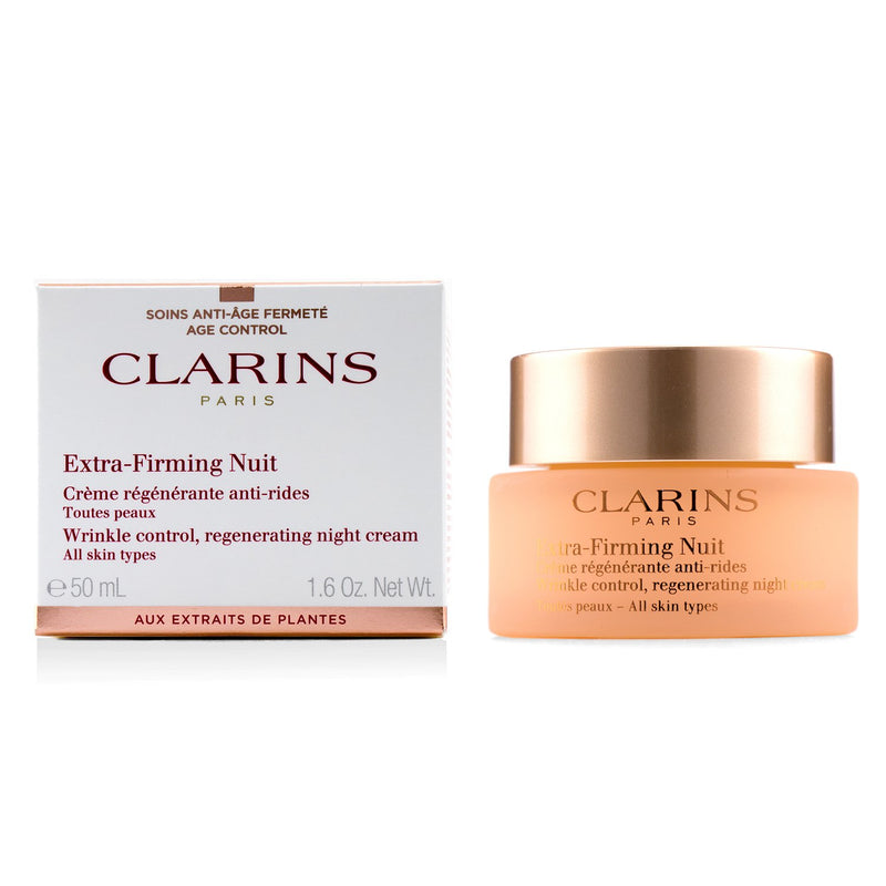 Clarins Extra-Firming Nuit Wrinkle Control, Regenerating Night Cream - All Skin Types 