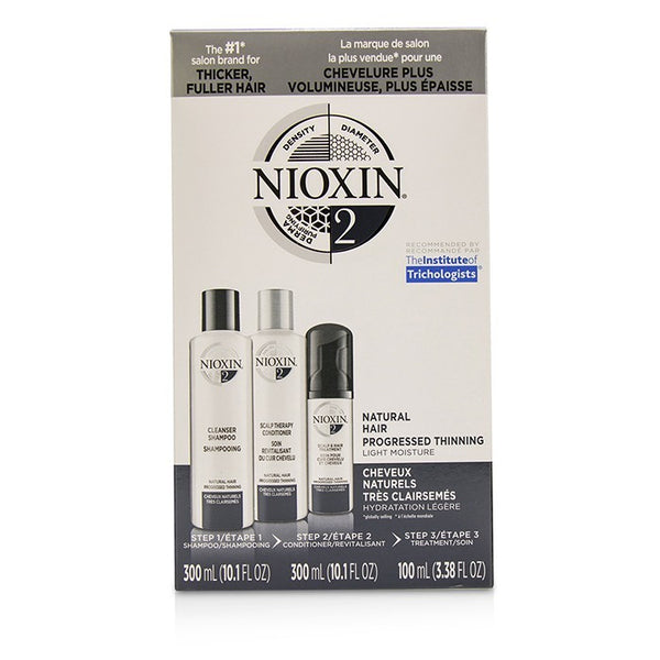 Nioxin 3D Care System Kit 2 - For Natural Hair, Progressed Thinning, Light Moisture 3pcs