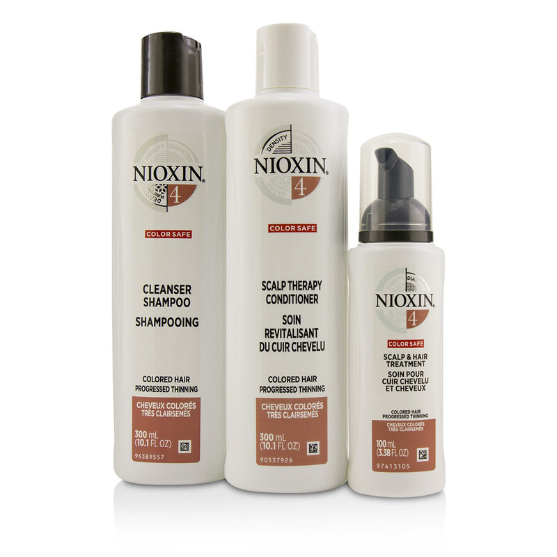 Nioxin 3D Care System Kit 4 - For Colored Hair, Progressed Thinning, Balanced Moisture  3pcs