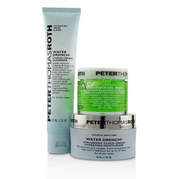 Peter Thomas Roth Soak It Up Kit: Water Drench Cloud Cream Moisturizer 50ml + Water Drench Cloud Cream Cleanser 57ml + Cucumber Gel Mask 50ml 