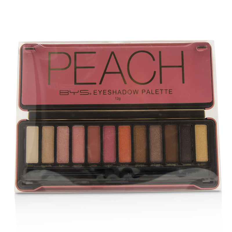 BYS Eyeshadow Palette (12x Eyeshadow, 2x Applicator) - Peach 