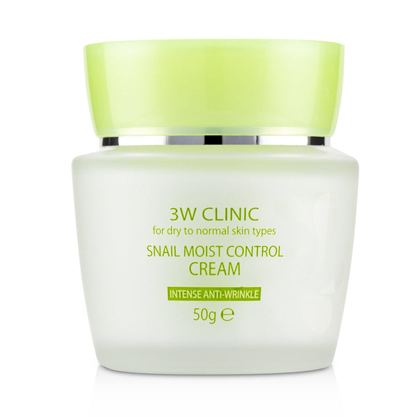 3W Clinic Snail Moist Control Cream (Intensive Anti-Wrinkle) - For Dry to Normal Skin Types 