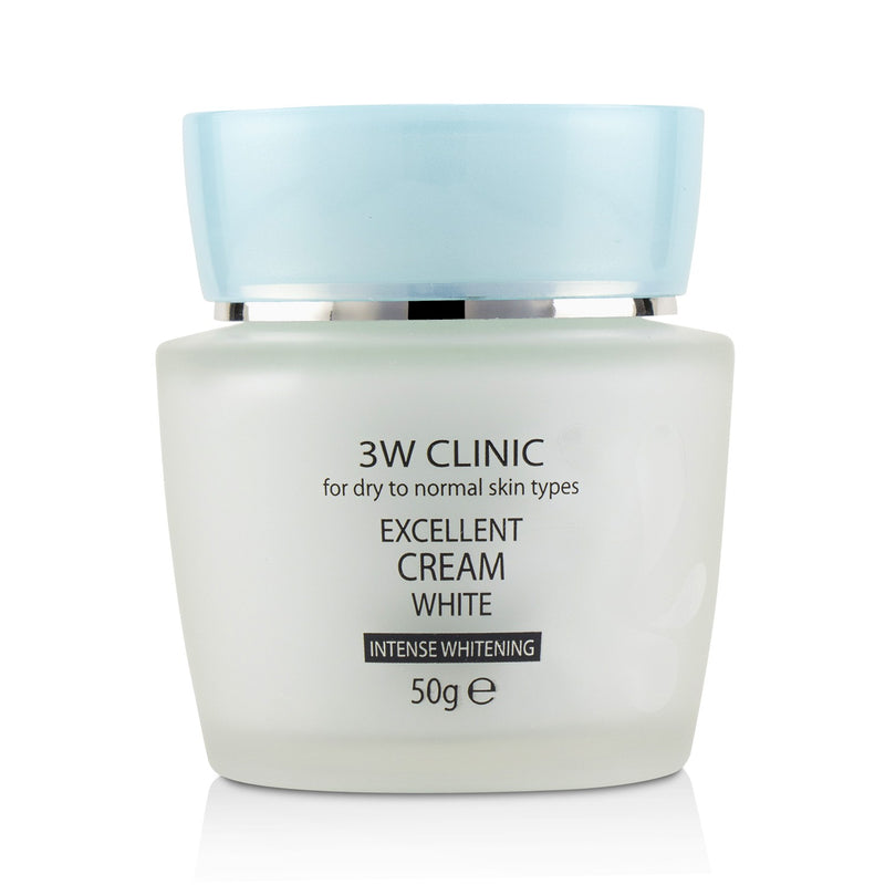 3W Clinic Excellent White Cream (Intensive Whitening) - For Dry to Normal Skin Types 
