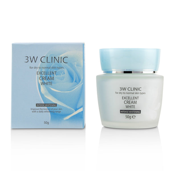 3W Clinic Excellent White Cream (Intensive Whitening) - For Dry to Normal Skin Types 