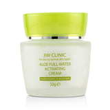 3W Clinic Aloe Full Water Activating Cream - For Dry to Normal Skin Types 