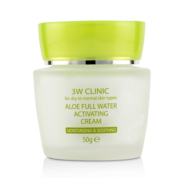 3W Clinic Aloe Full Water Activating Cream - For Dry to Normal Skin Types 