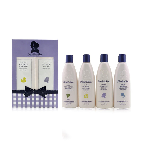 Noodle & Boo Family Fun Pack: Extra Gentle Shampoo + Super Soft Lotion + Smoothing Body Wash + Bouncing Baby Bubbles 