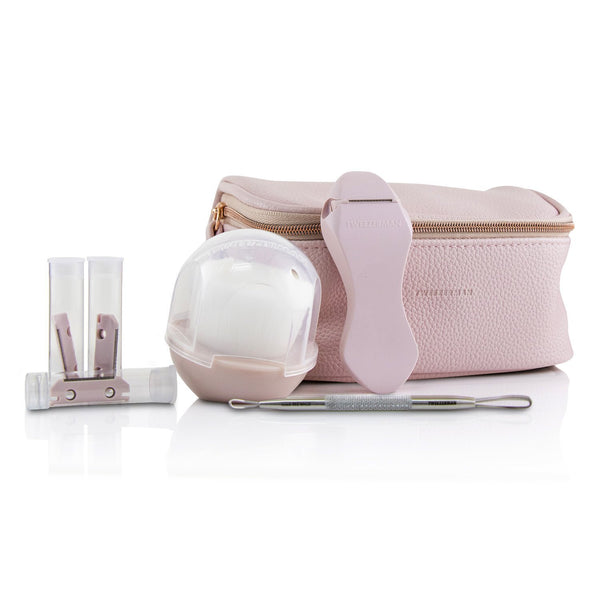 Tweezerman Bright Complexion Prep Set: Complexion Cleansing Brush + Bright Complexion Facial Dermaplaner + No Slip Skincare Tool + Bag 