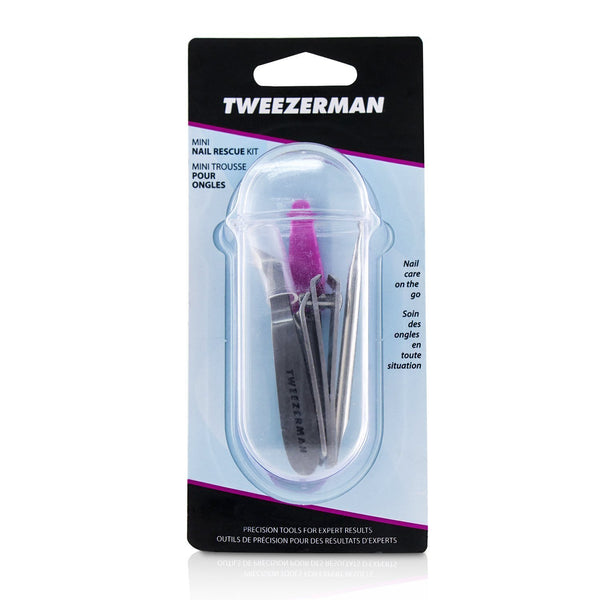 Tweezerman Mini Nail Rescue 4pcs Set - # With Pink Nail File 