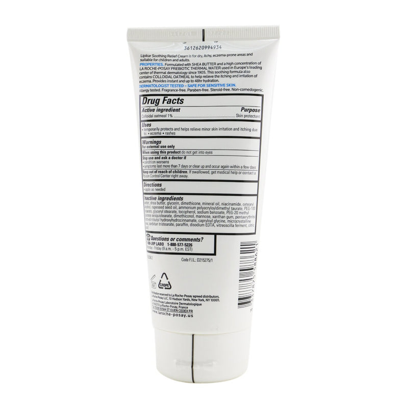 La Roche Posay Lipikar Eczema Soothing Relief Cream For Body Hands & Face  200ml/6.76oz