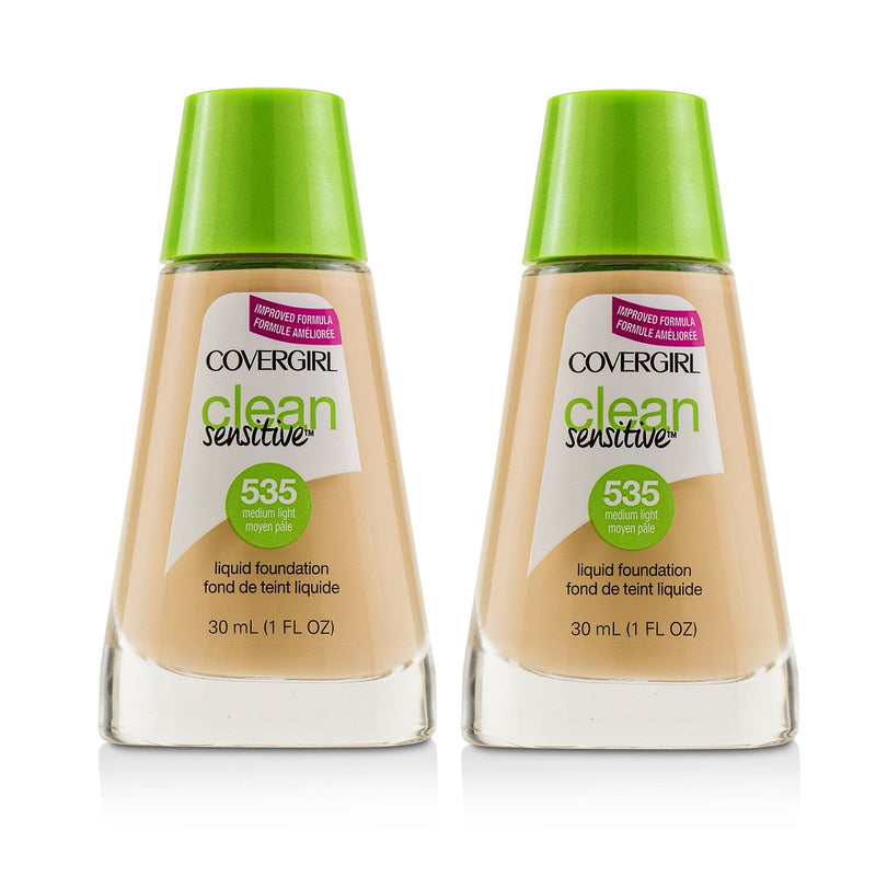 Covergirl Clean Sensitive Liquid Foundation Duo Pack - # 535 Medium Light  2x30ml/1oz