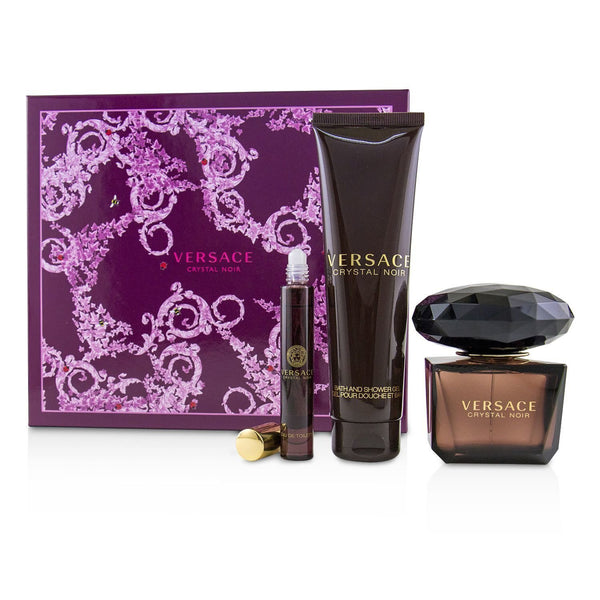 Versace Crystal Noir Coffret: Eau De Toilette Spray 90ml/3oz + Bath & Shower Gel 150ml/5oz + Eau De Toilette Roller Ball 10ml/0.3oz 